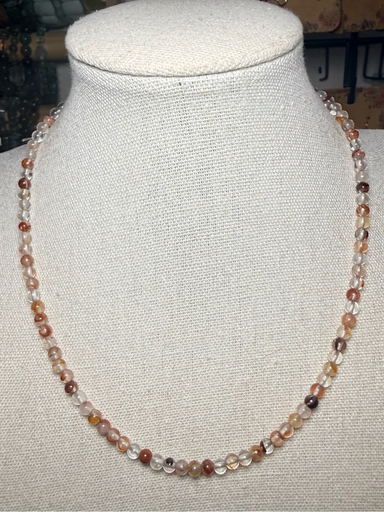 Jewelry - 4mm Fire Quartz Necklace Delicate Gemstone 15.5–17.5” Adjustable